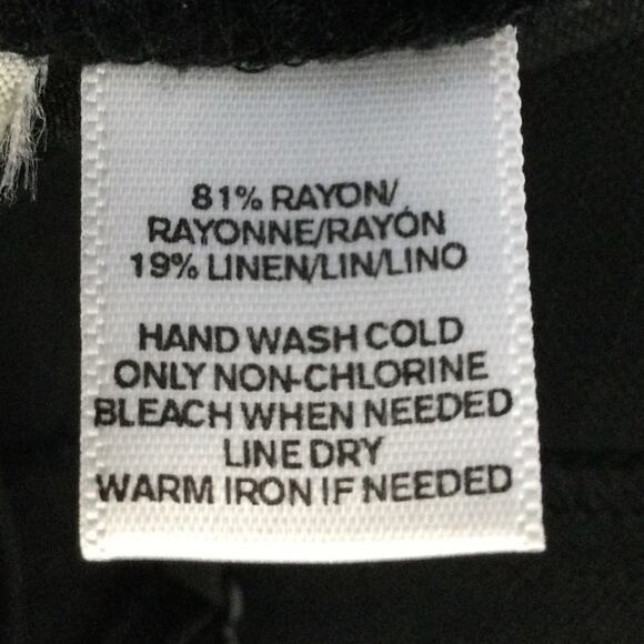 Ann Taylor Loft Wide Leg Belted Spaghetti Strap Rayon Linen Black Jumpsuit S - Picture 10 of 14